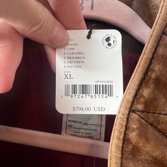 We The Free Skyline Leather Jacket - Caramel size XL - Picture 3 of 5